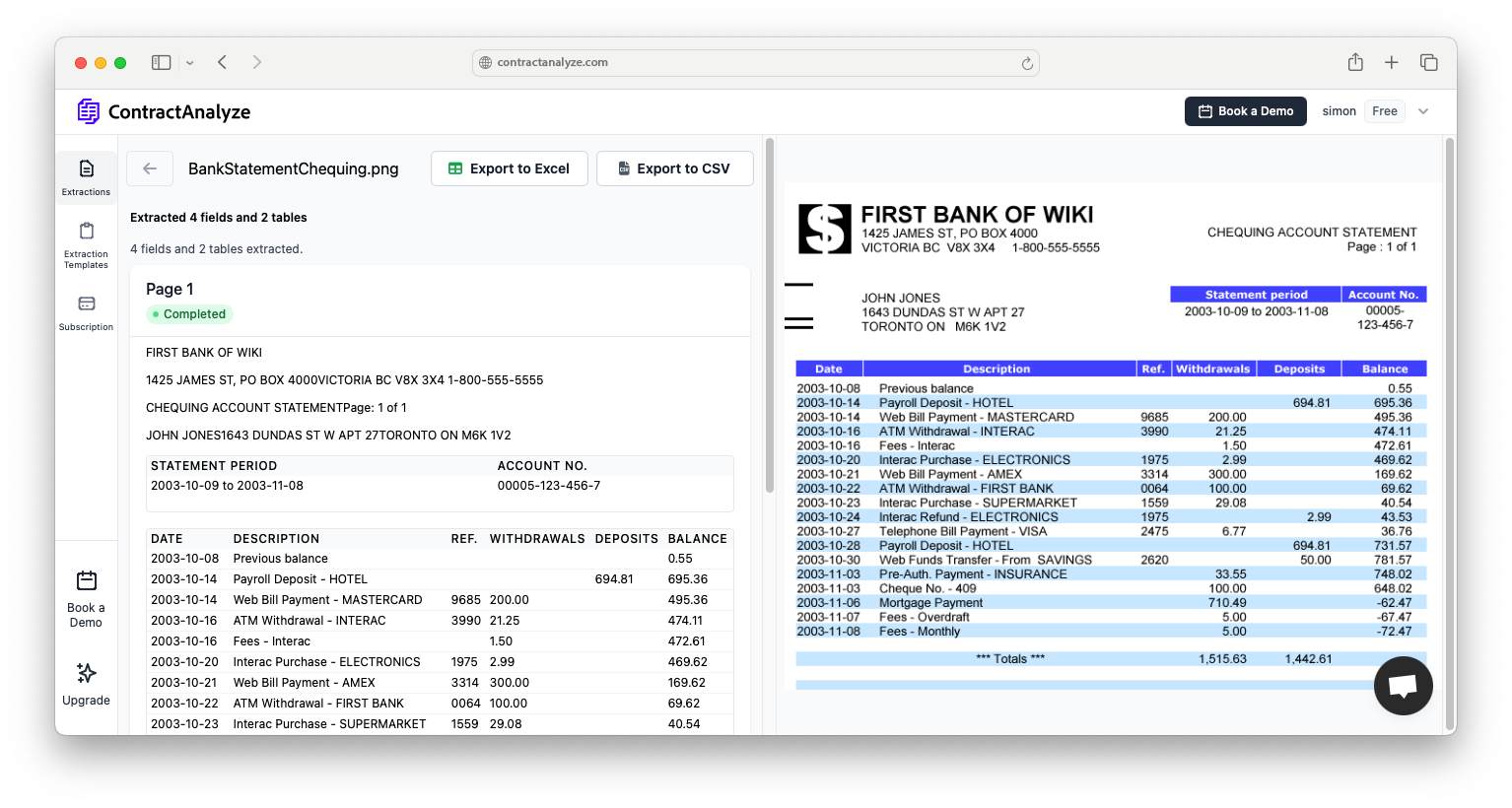 ContractAnalyze Dashboard